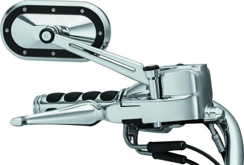 Kuryakyn Heavy Industry Mirrors Chrome/Black Rear View Mirrors Kuryakyn