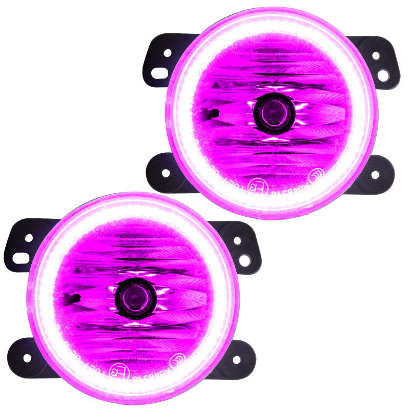 Oracle Lighting 07-09 Jeep Wrangler JK Pre-Assembled LED Halo Fog Lights -Pink Fog Lights ORACLE Lighting