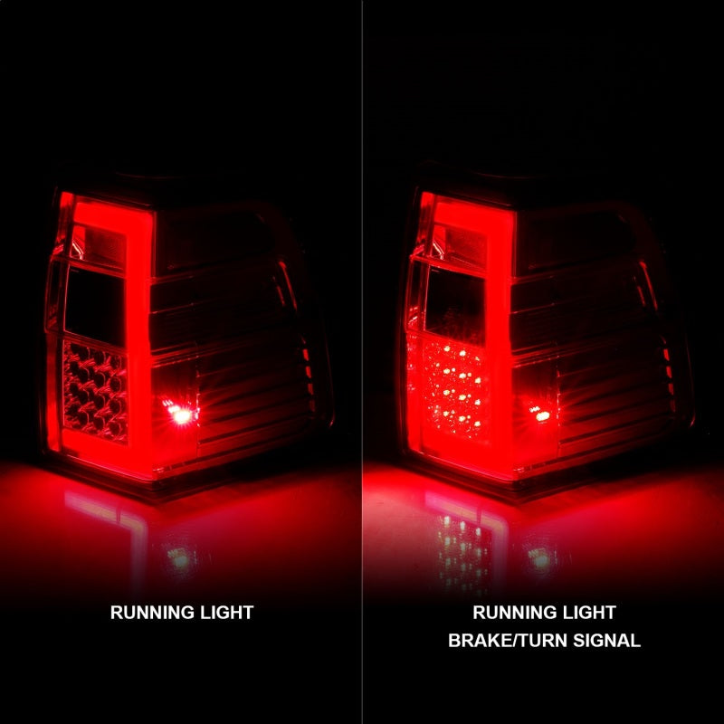 ANZO 07-17 For Expedition LED Taillights w/ Light Bar Chrome Housing Red/Clear Lens Tail Lights ANZO