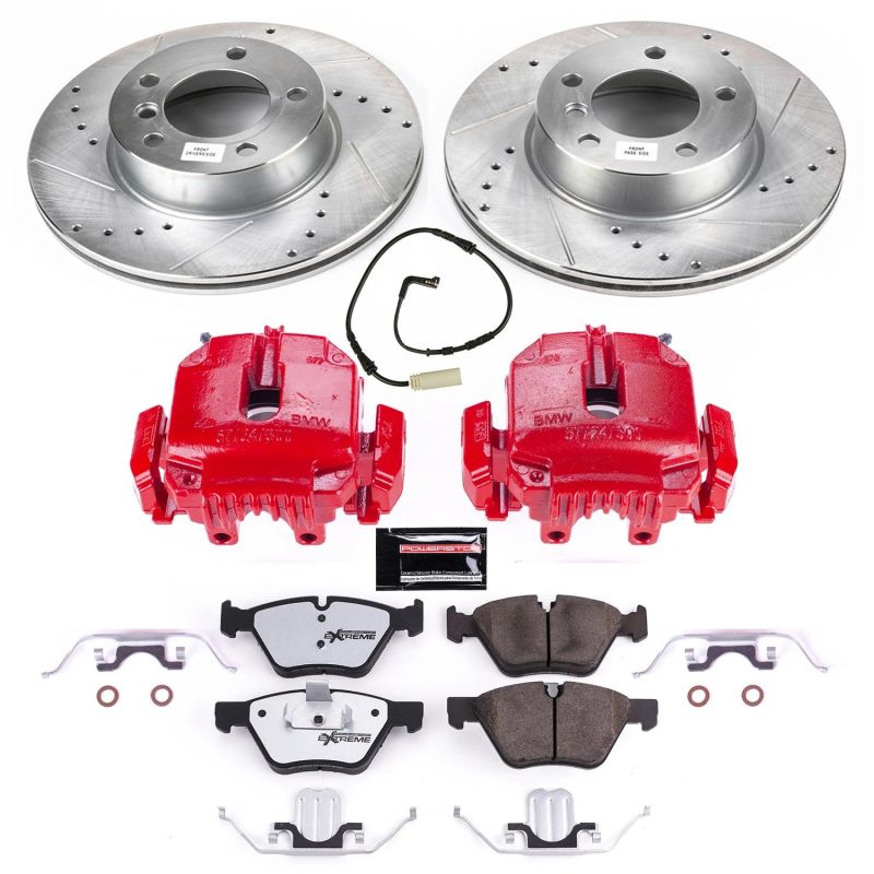 Power Stop 2006 BMW 325i Front Z26 Street Warrior Brake Kit w/Calipers Brake Kits - Performance D&S PowerStop