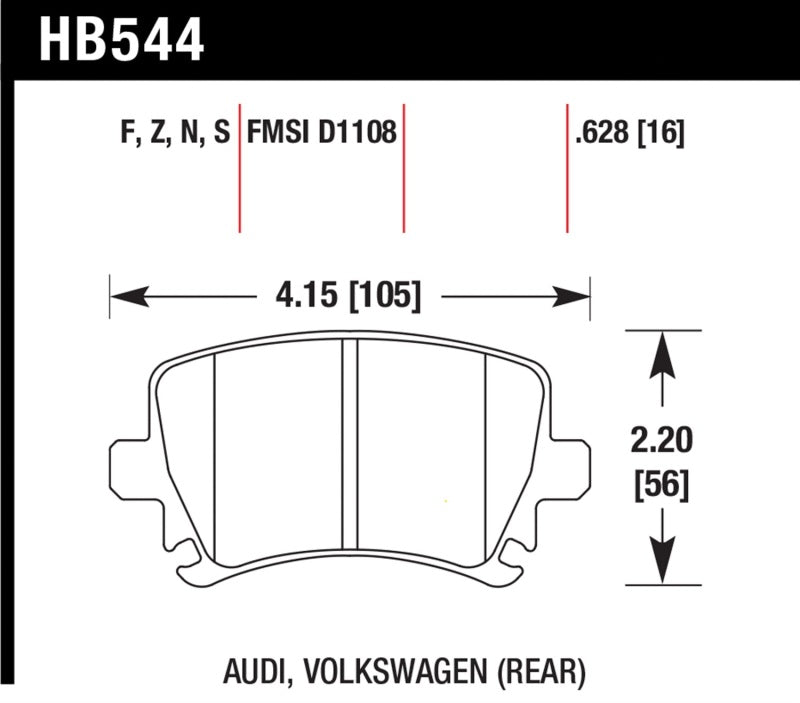 Hawk 2006-2009 Audi A3 TFSIi Quattro 2.0 HPS 5.0 Rear Brake Pads Brake Pads - Performance Hawk Performance