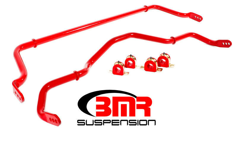 BMR 16-17 6th Gen Camaro Front & Rear Sway Bar Kit w/ Bushings - Red Sway Bars BMR Suspension