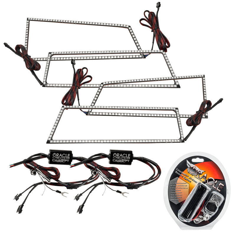 Oracle Chevrolet Silverado 03-06 Square Halo Kit - ColorSHIFT Headlights ORACLE Lighting