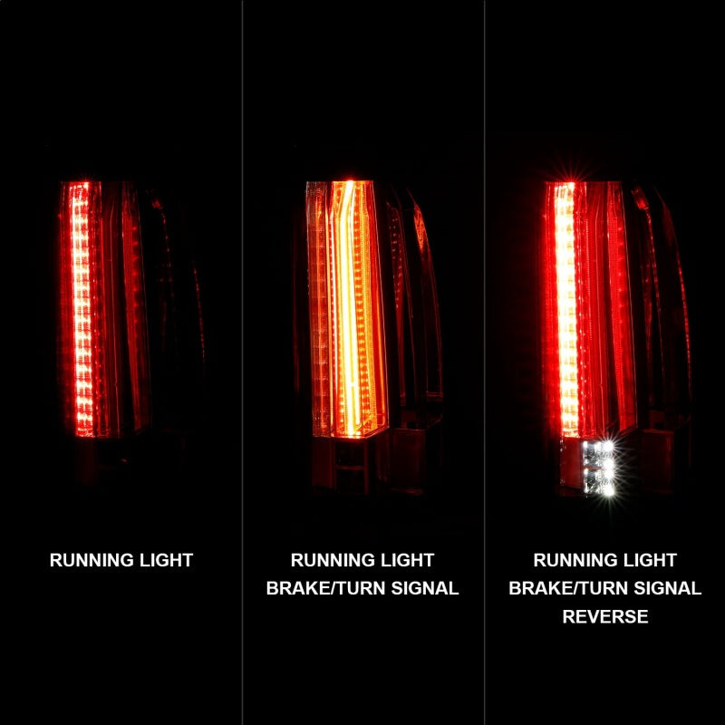 ANZO 2015-2017 Chevrolet Suburban/Tahoe LED Taillights Chrome Tail Lights ANZO
