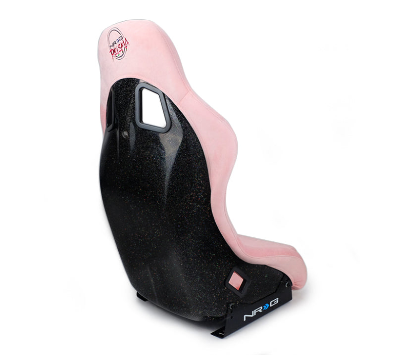NRG FRP Bucket Seat Prisma Edition w/ Pearlized Back and Pink Alcantara (Medium) Race Seats NRG