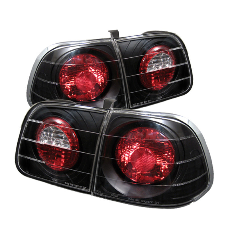 Spyder Honda Civic 99-00 4Dr Euro Style Tail Lights Black ALT-YD-HC99-4D-BK Tail Lights SPYDER
