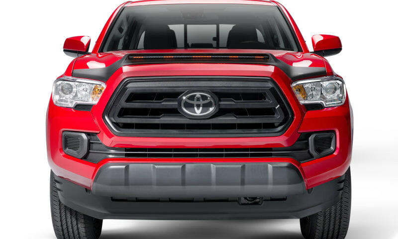 AVS 16-22 Toyota Tacoma Low Profile Aeroskin LightShield Pro - Black Hood Deflectors AVS
