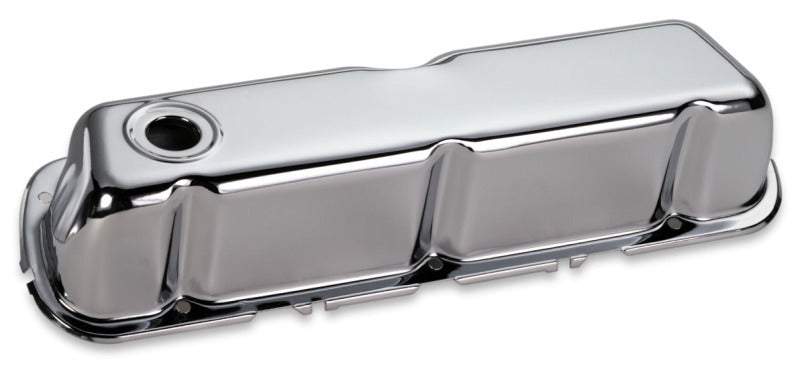 Moroso Ford 302/351W Valve Cover - w/Baffles - No Logo - Stamped Steel Chrome Plated - Pair Valve Covers Moroso