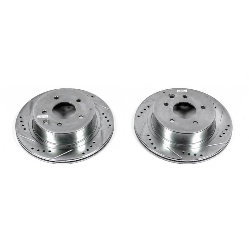 Power Stop 03-04 Infiniti M45 Rear Evolution Drilled & Slotted Rotors - Pair Brake Rotors - Slot & Drilled PowerStop