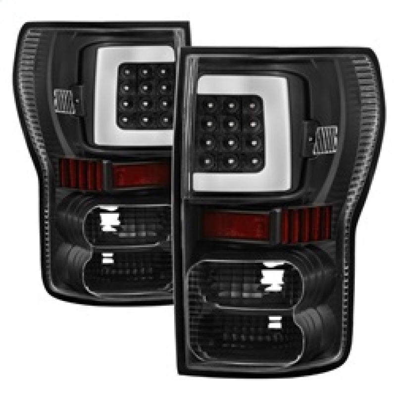xTune 07-13 Toyota Tundra Light Bar LED Tail lights - Black (ALT-ON-TTU07V2-LBLED-BK) Tail Lights SPYDER