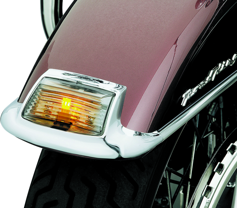 Kuryakyn Front Smoke Fender Tip Lens With LED Light Bars & Cubes Kuryakyn