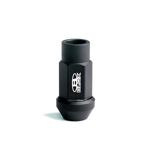 BLOX Racing Street Series Forged Lug Nuts - Flat Black 12 x 1.25mm - Single piece Lug Nuts BLOX Racing