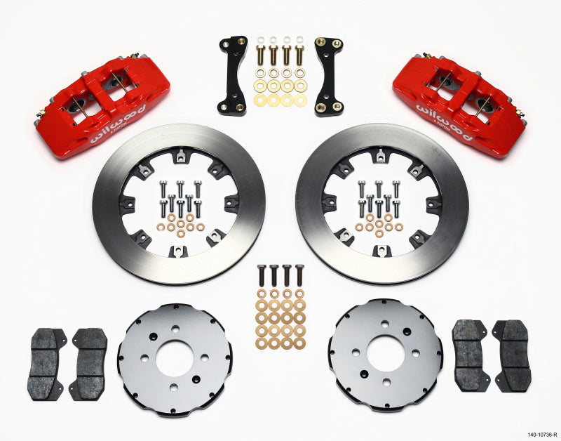 Wilwood Dynapro 6 Front Hat Kit 12.19in Red 90-99 Civic w/240 mm Disc Big Brake Kits Wilwood