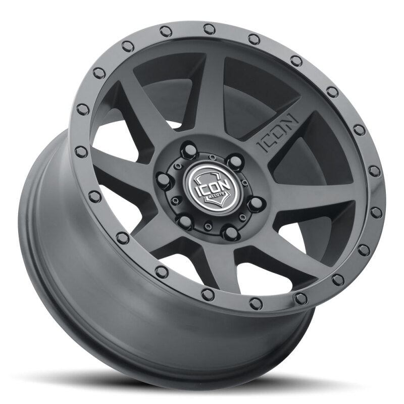 ICON Rebound 18x9 6x135 6mm Offset 5.25in BS 87.1mm Bore Double Black Wheel Wheels - Cast ICON
