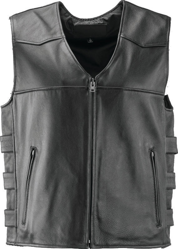 Kuryakyn Leather By River Road Plains Leather Vest Black - Small Vests Kuryakyn