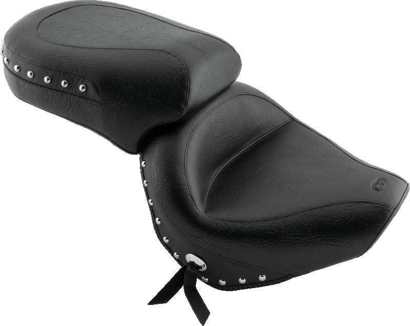 Mustang 98-16 Yamaha V-Star 650 Custom, 98-10 V-Star 650 Cl Touring 1PC Seat w/Studs - Black One-Piece Motorcycle Seats Mustang Motorcycle