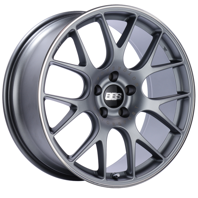 BBS CH-R 20x9 5x120 ET29 Satin Titanium Polished Rim Protector Wheel -82mm PFS/Clip Required Wheels - Cast BBS