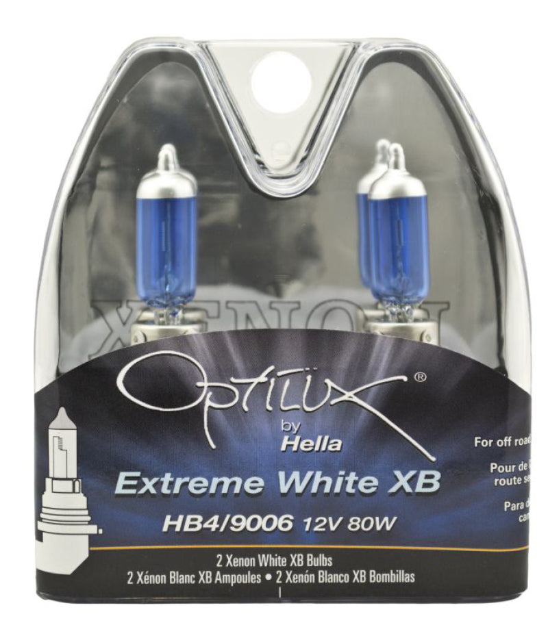 Hella Optilux XB White Halogen Bulbs HB4 12V 80W (2 pack) Bulbs Hella