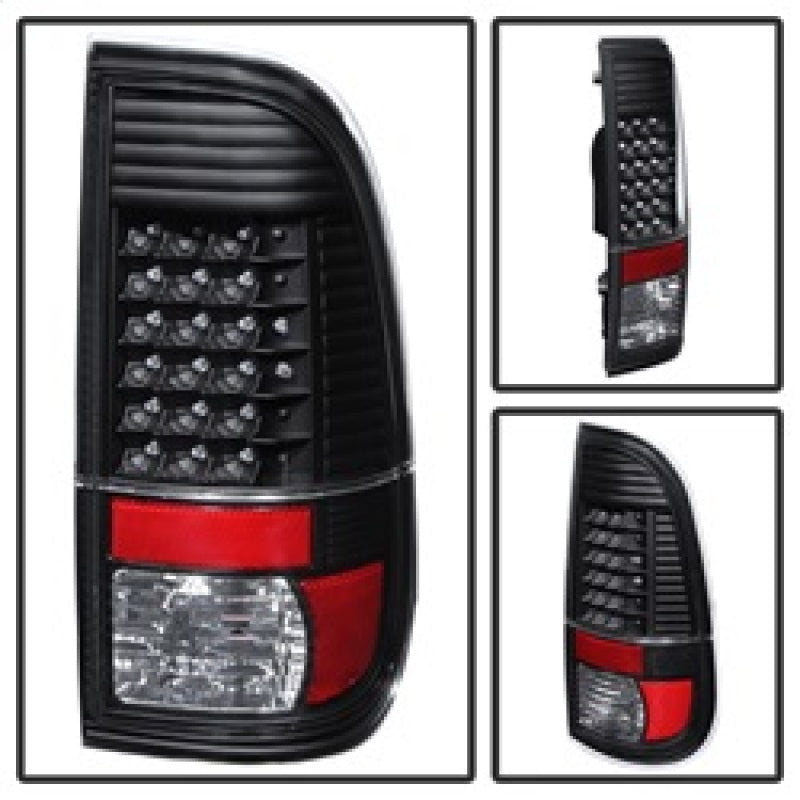 xTune Ford Super Duty 08-15 LED Tail Lights Black ALT-JH-FS08-LED-BK Tail Lights SPYDER
