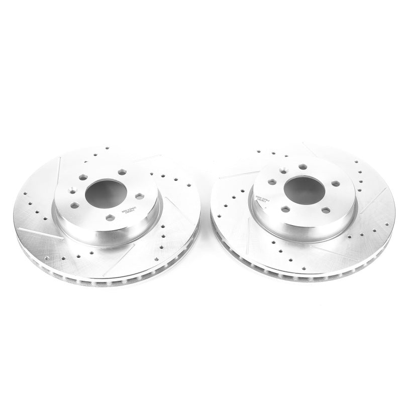 Power Stop 13-18 Cadillac ATS Front Evolution Drilled & Slotted Rotors - Pair Brake Rotors - Slot & Drilled PowerStop