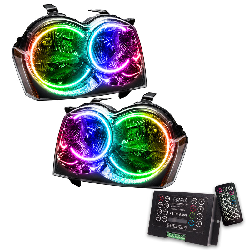 Oracle 05-07 Jeep Grand Cherokee SMD HL (Non-HID) - ColorSHIFT w/ 2.0 Controller Headlights ORACLE Lighting