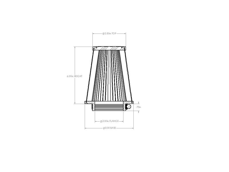 aFe POWER Universal Clamp-On Air Filter w/ D2 Dura-Dry Media - 3in F x 5in B x 3-1/2in T x 6in H Air Filters - Universal Fit aFe