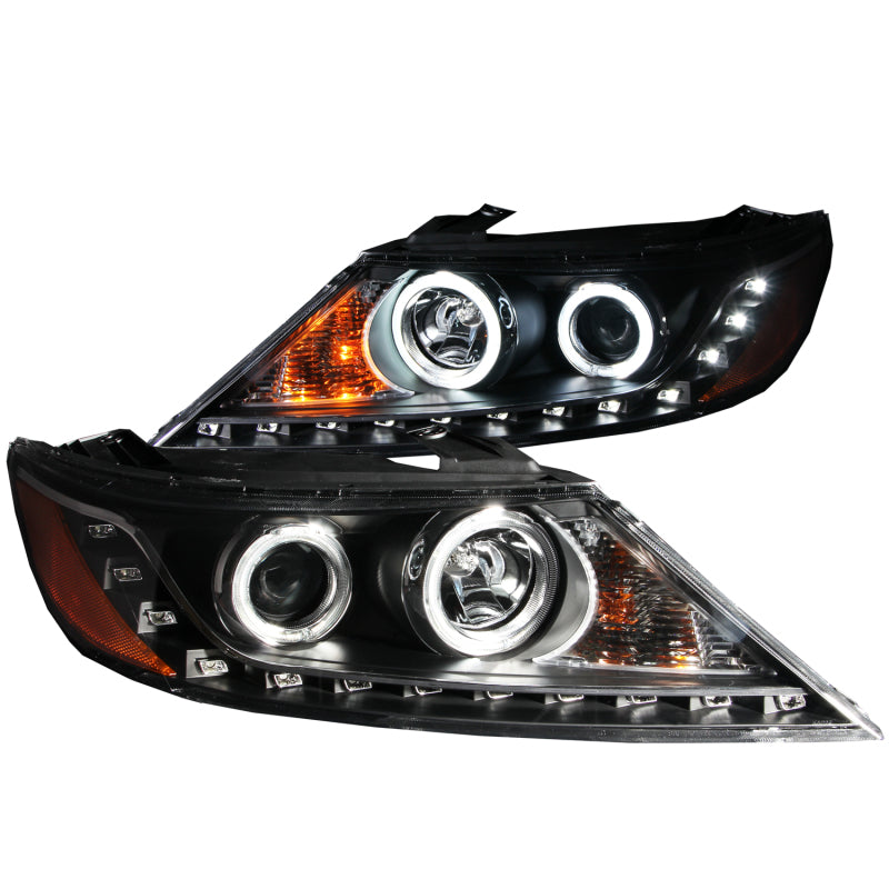 ANZO 2011-2013 Kia Sorento Projector Headlights w/ Halo Black (CCFL) Headlights ANZO