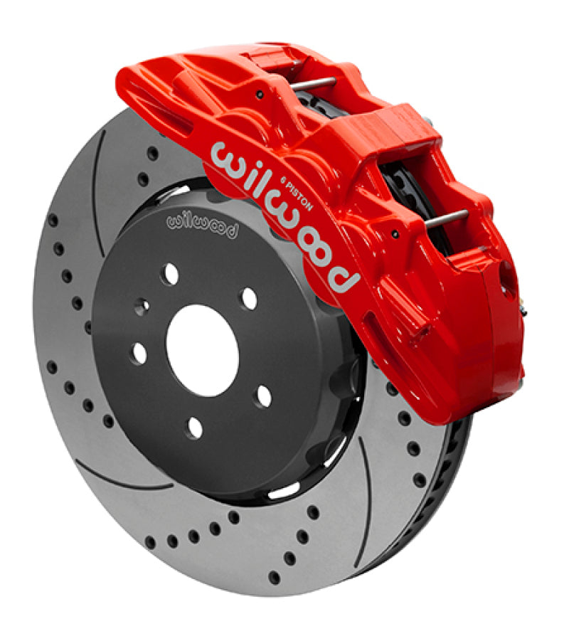 Wilwood SX6R Front Brake Kit 15in Lug Drive Slotted Red w/ Lines 10-14 Chevrolet Camaro SS Big Brake Kits Wilwood