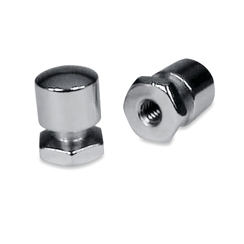 Mustang Solo Mounting Nuts (Pair) - Chrome Seat Brackets & Frames Mustang Motorcycle