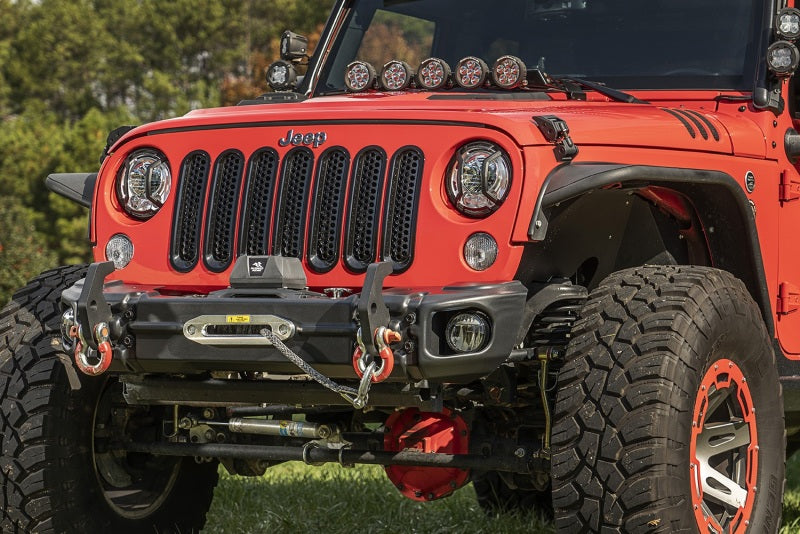 Rugged Ridge 07-18 Jeep Wrangler JK Arcus Front Bumper Set w/Tray & Hooks Bumpers - Steel Rugged Ridge