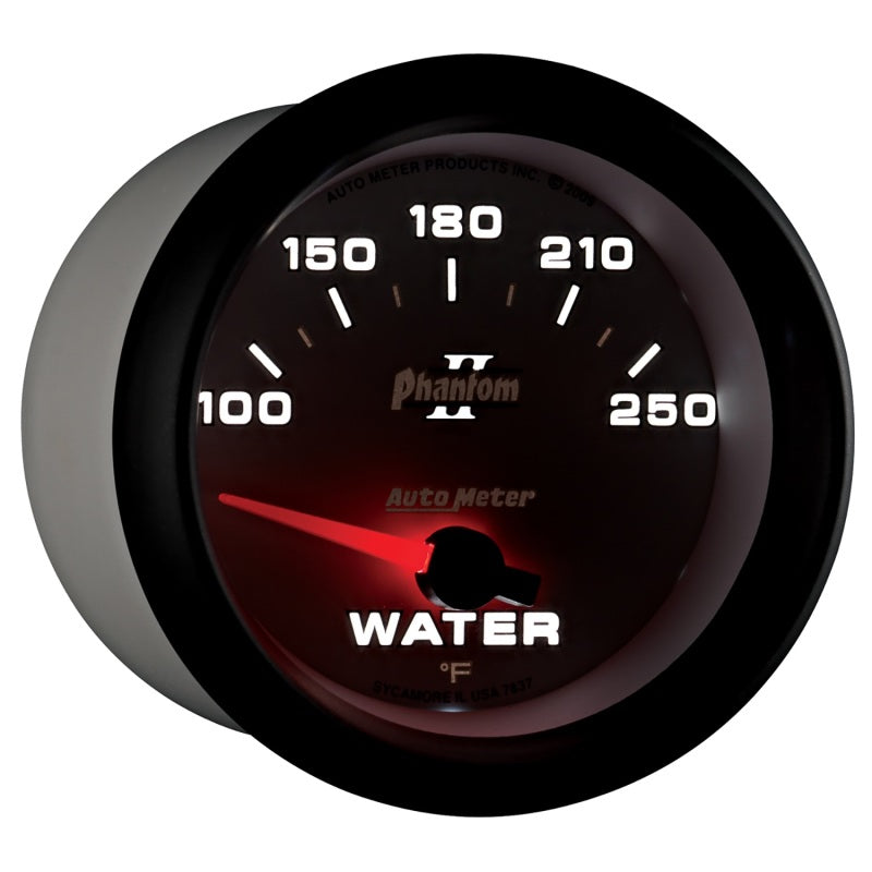 Autometer Phantom II 2-5/8in 100-250 Degrees F Electrical Water Temperature Gauge Gauges AutoMeter