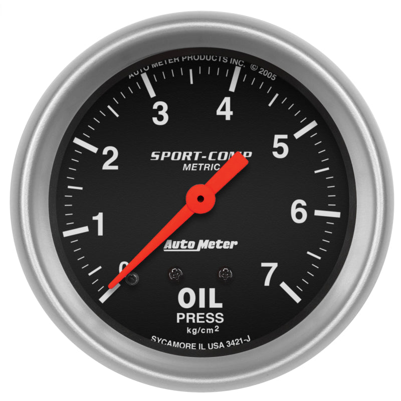 Autometer Sport-Comp 2 5/8in 7.0kg/cm2 Mechanical Oil Pressure Gauge Gauges AutoMeter