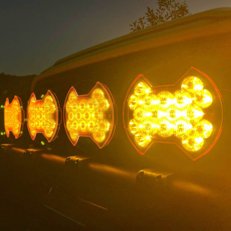 KC HiLiTES SlimLite 8in. LED Light Shield SAE Driving (Shield Only) - Selective Yellow Light Covers and Guards KC HiLiTES