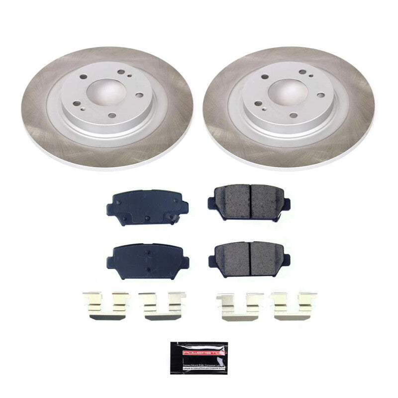 Power Stop 18-20 Mitsubishi Eclipse Cross Rear Semi-Coated Rotor Kit Brake Kits - Performance Blank PowerStop