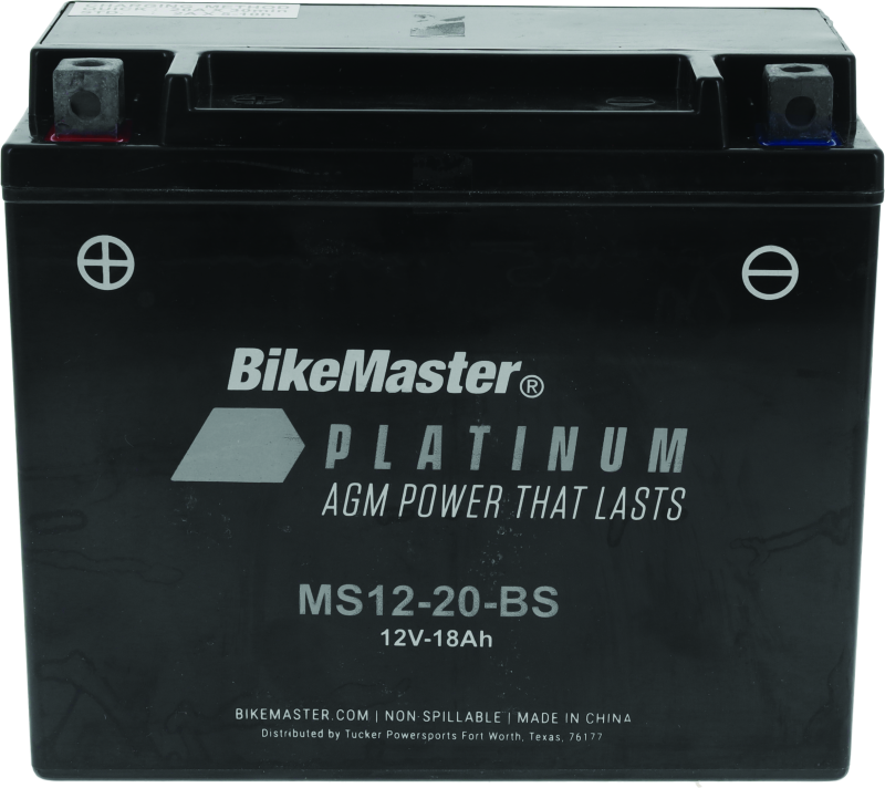 BikeMaster AGM Battery - MS12-20-BS Batteries BikeMaster