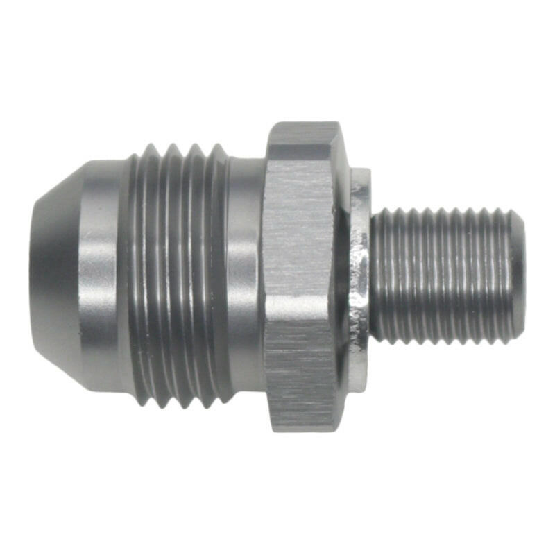DeatschWerks 8AN Male Flare to M10 X 1.0 Male Metric - Anodized Titanium Fittings DeatschWerks