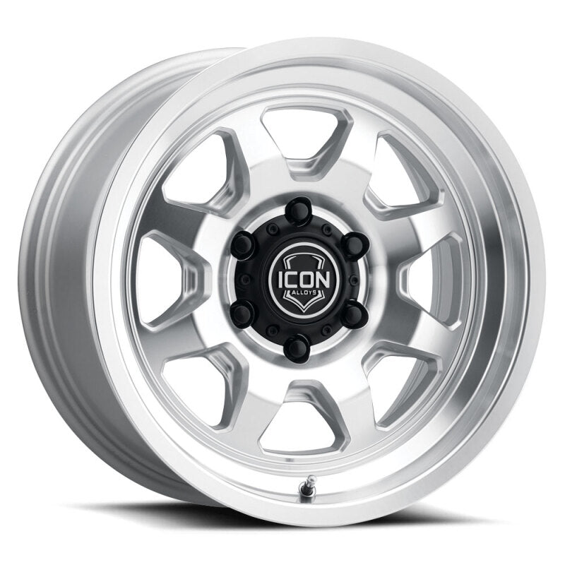 ICON Nuevo 17x8.5 / 6x5.5 / 25mm / 5.75in BS Silver Machined Wheel Wheels - Cast ICON