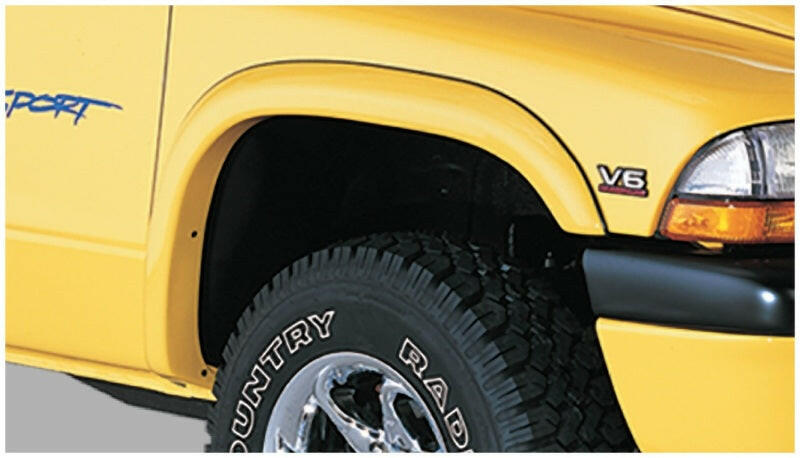 Bushwacker 97-04 Dodge Dakota Fleetside Extend-A-Fender Style Flares 4pc - Black Fender Flares Bushwacker