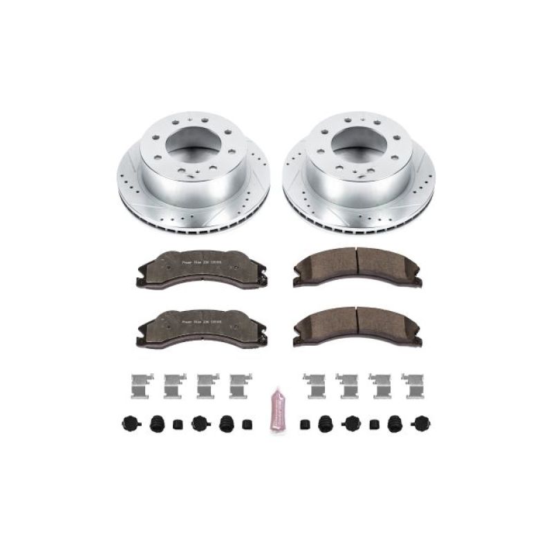 Power Stop 11-20 GMC Sierra 3500 HD Rear Z36 Truck & Tow Brake Kit Brake Rotors - Slot & Drilled PowerStop