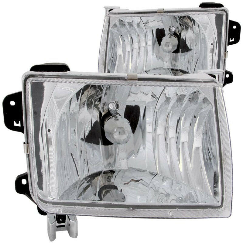 ANZO 1998-2000 Nissan Frontier Crystal Headlights Chrome Headlights ANZO