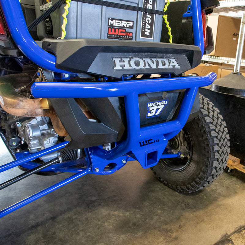 Wehrli 19-22 Honda Talon X/R Rear Bumper with Receiver Hitch - Talon Blue Bumper Beams Wehrli