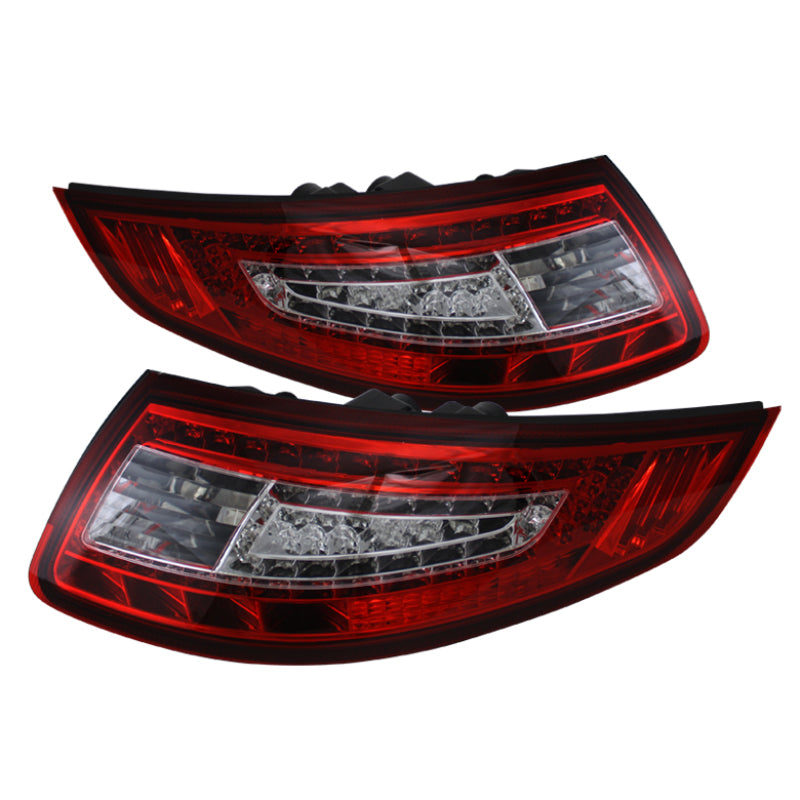 xTune Porsche 911 997 05-08 LED Tail Lights Red Clear ALT-ON-P99705-LED-RC Tail Lights SPYDER