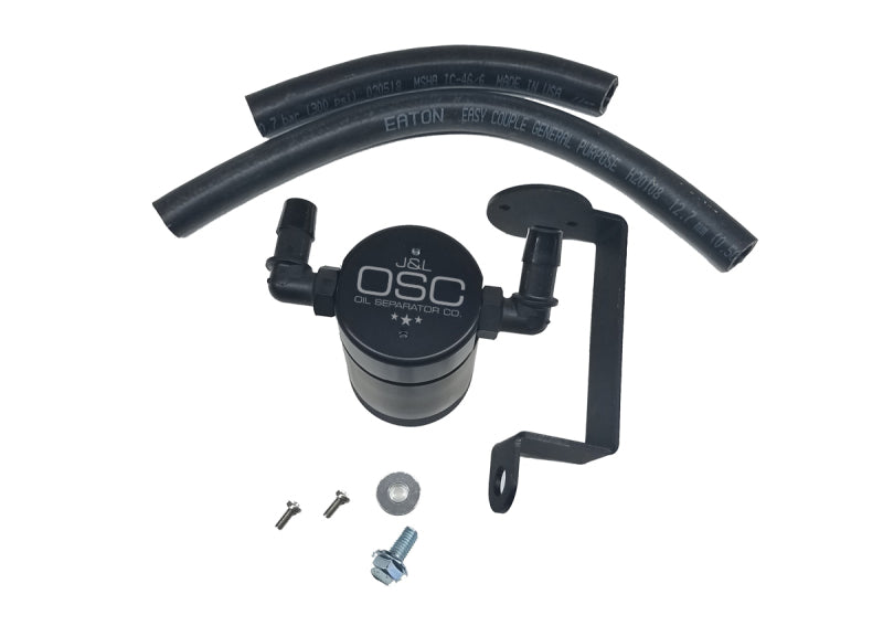 J&L 05-23 Dodge Charger 5.7L Hemi Passenger Side Oil Separator 3.0 - Black Anodized Oil Separators J&L