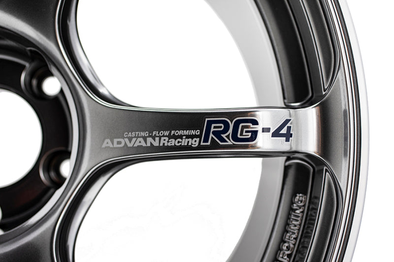 Advan RG-4 17x8.0 / +37 / 5x114.3 - Racing Hyper Black & Ring Wheels - Cast Advan