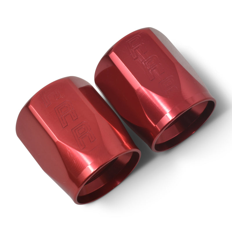 Russell Performance 2-Piece -6 AN Full Flow Swivel Hose End Sockets (Qty 2) - Polished and Red Fittings Russell