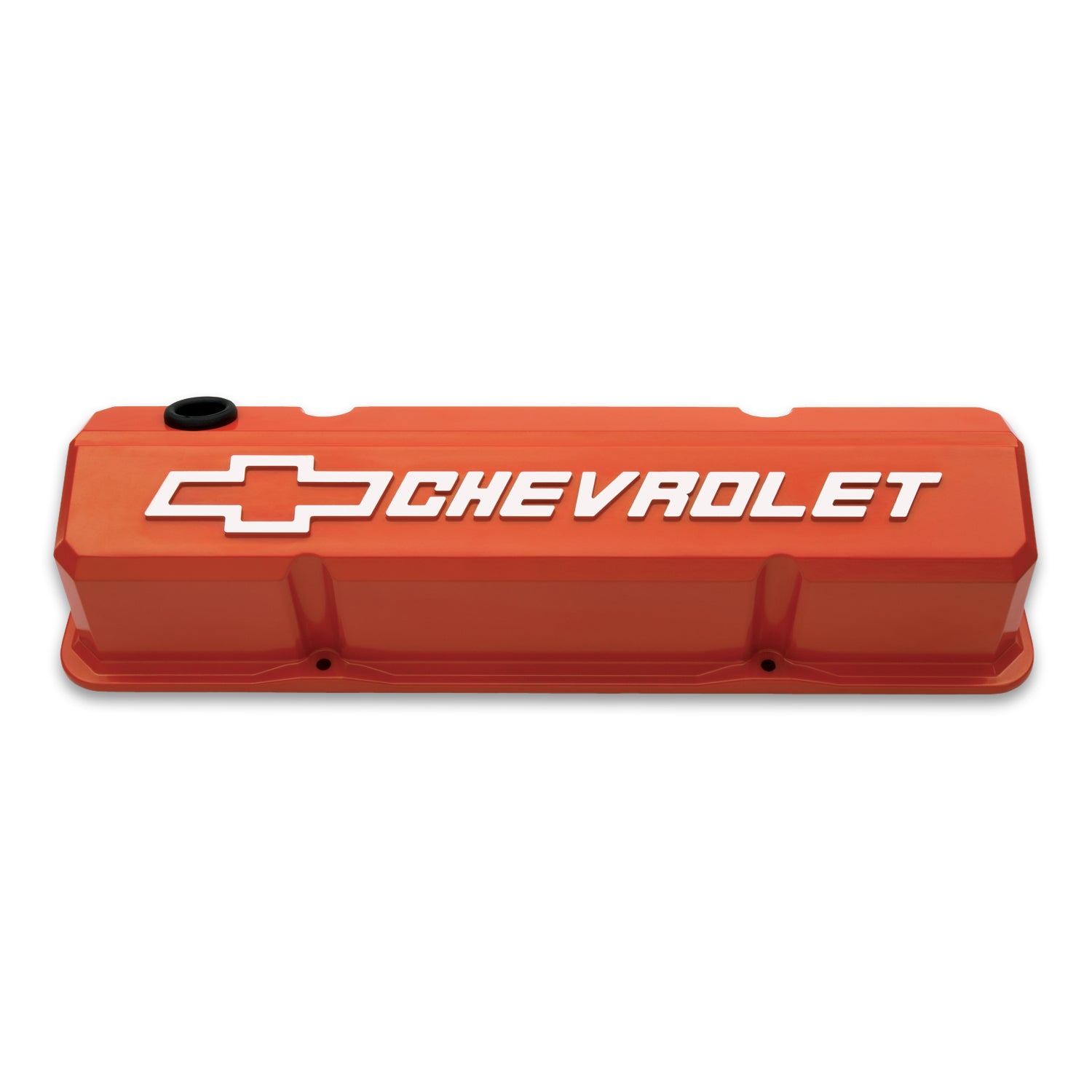 SBC Slant Edge Chevy Orange V/C Tall Rec Logo Engine Valve Cover Proform