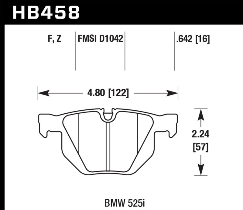Hawk 07-08 BMW X5 3.0si / 09-13 X5 Xdrive / 10-13 X6 Xdrive Perf Ceramic Rear Street Brake Pads Brake Pads - Performance Hawk Performance