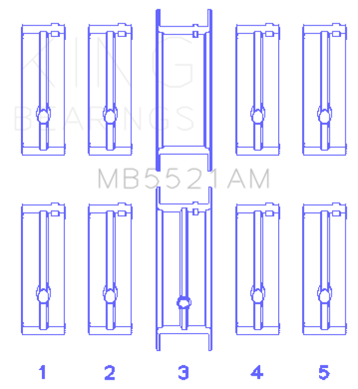 King Engine Bearings Chrysler 2.2 (Size +0.75mm) Main Bearing Set Bearings King Engine Bearings