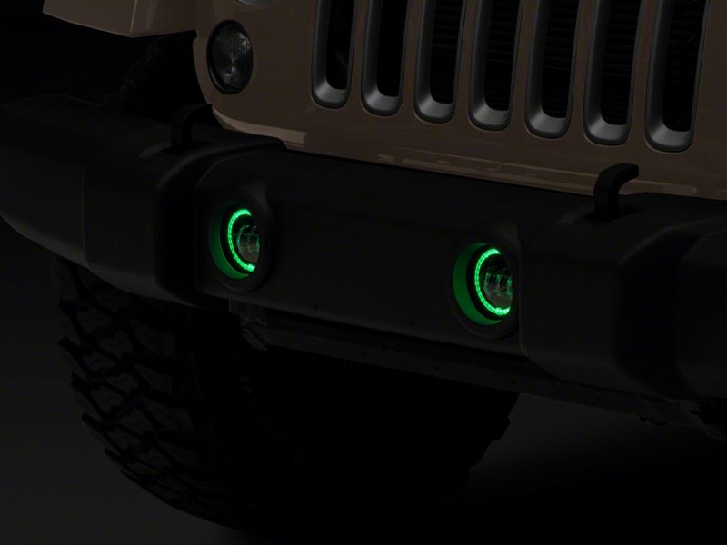 Raxiom 07-18 Jeep Wrangler JK Axial Series 4-In LED Fog Lights w/ RGB Halo Headlights Raxiom