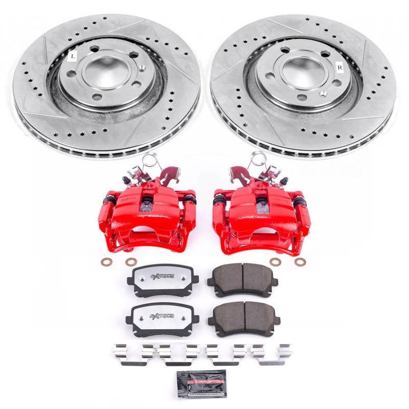 Power Stop 04-09 Audi S4 Rear Z26 Street Warrior Brake Kit w/Calipers Brake Kits - Performance D&S PowerStop